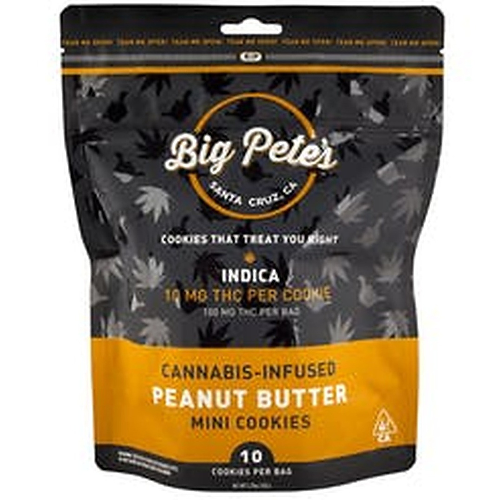 Big Pete's Treats Peanut Butter Cookies Indica 100mg 10pack Leafly